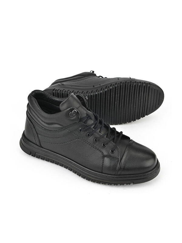 Erkek Hakiki Deri Bot 1531040ZK2102 Siyah - Görsel 5