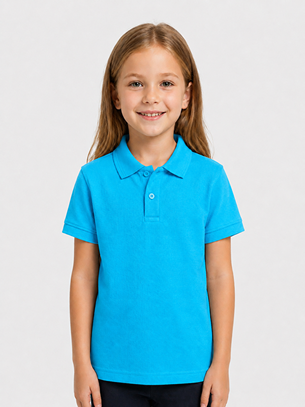 ajn Kids Polo Yaka Basic Kısa Kollu Çocuk Tişört