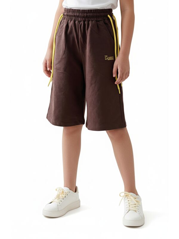 Toontoykids Kız Çocuk Bol Paça Beli Lastikli Nakışlı Kapri & Bağlamalı 25001