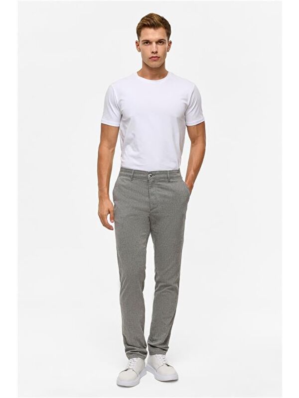 Süvari Siyah Slim Armürlü Pantolon