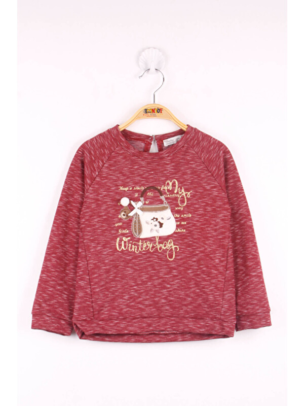 Toontoykids Kız Çocuk Çanta Nakışlı Sweatshirt