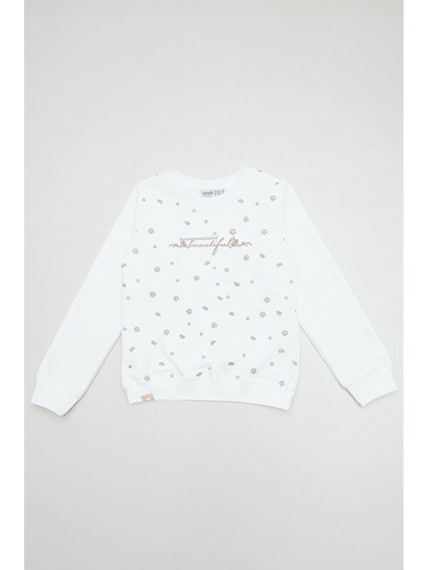 Fullamoda Beautiful Yazı Baskılı Kız Çocuk Sweatshirt
