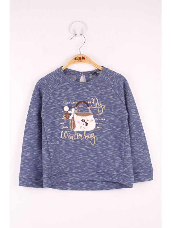 Toontoykids Kız Çocuk Çanta Nakışlı Sweatshirt