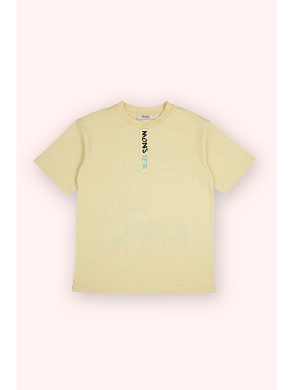 Panço Erkek Çocuk Baskılı Detaylı T-Shirt Sarı