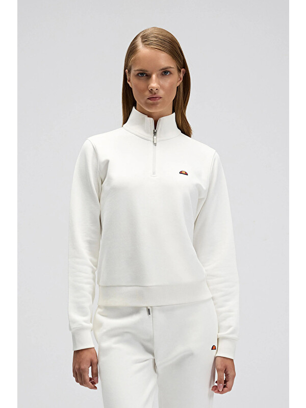 Ellesse Pamuklu Regular Fit Yarım Fermuarlı Dik Yaka Kadın Sweat EF557-OF