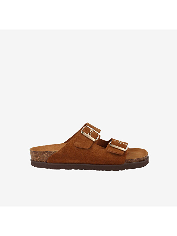 Genuins Kadın Terlik G106052 HAWAII Velour Camel