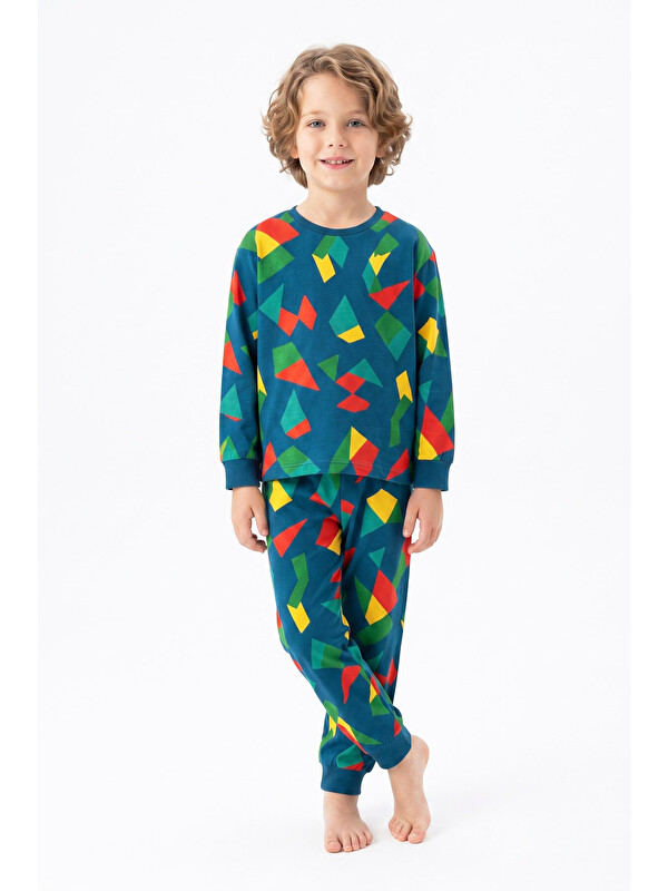 Modanino Erkek Çocuk %100 Pamuk Pijama Takımı 3-8 Yaş 12736IS