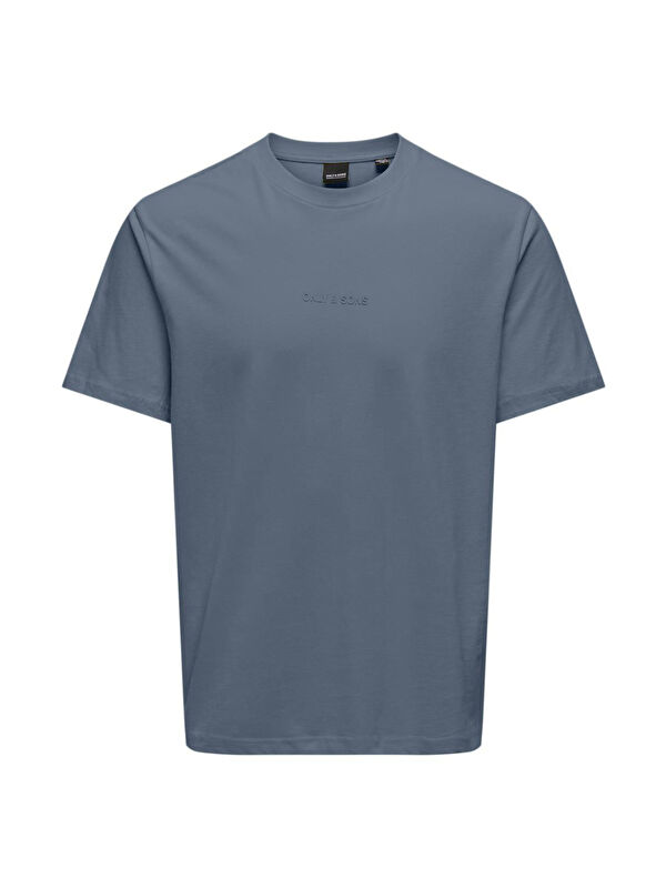 Only&Sons Onslevi %100 Pamuk Relaxed Fit Bisiklet Yaka Logolu Erkek Tişört 22028147
