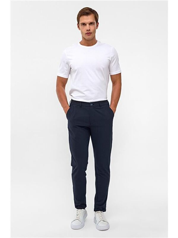Süvari Lacivert Slim Düz Jogger Pantolon