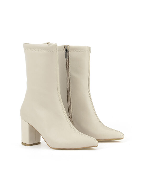 Kadın Topuklu Bot 1531044Z4006 Bej - Görsel 3