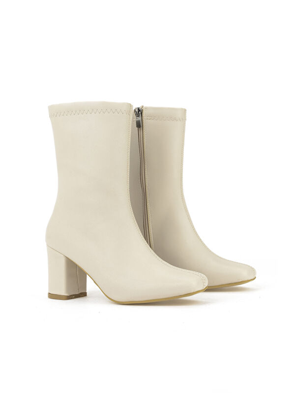 Kadın Topuklu Bot 1531044Z4007 Bej - Görsel 3