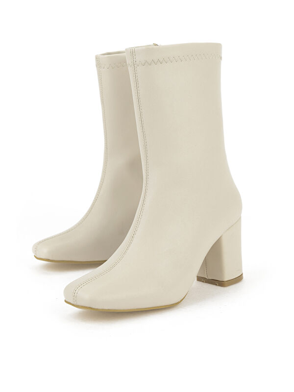 Kadın Topuklu Bot 1531044Z4007 Bej - Görsel 6