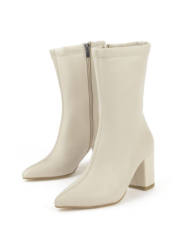 Kadın Topuklu Bot 1531044Z4006 Bej - Görsel 6