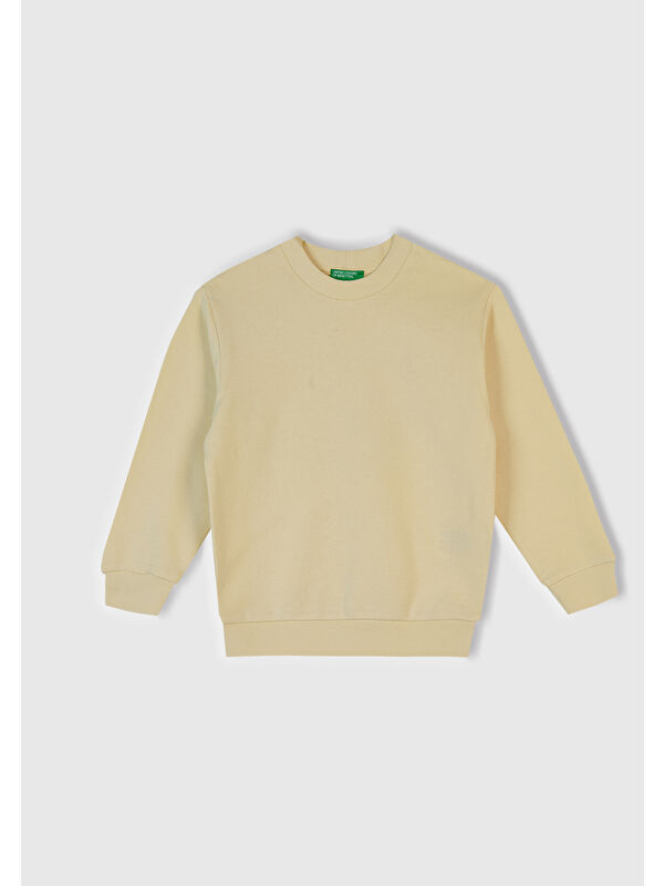 United Colors Of Benetton Erkek Çocuk Krem Çok Renkli Baskılı Relaxed Fit Sweatshirt