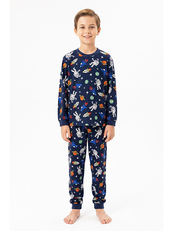 Modanino %100 Pamuk Erkek Çocuk Pijama Takımı 8-13 Yaş 12735IS