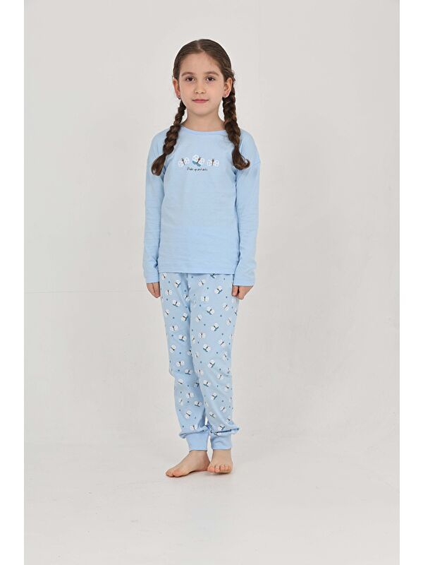 Toontoykids Kız Çocuk Kelebek Baskılı Pijama Takım