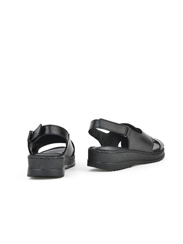 Kadın Hakiki Deri Sandalet 1511051Z036 Siyah - Görsel 4