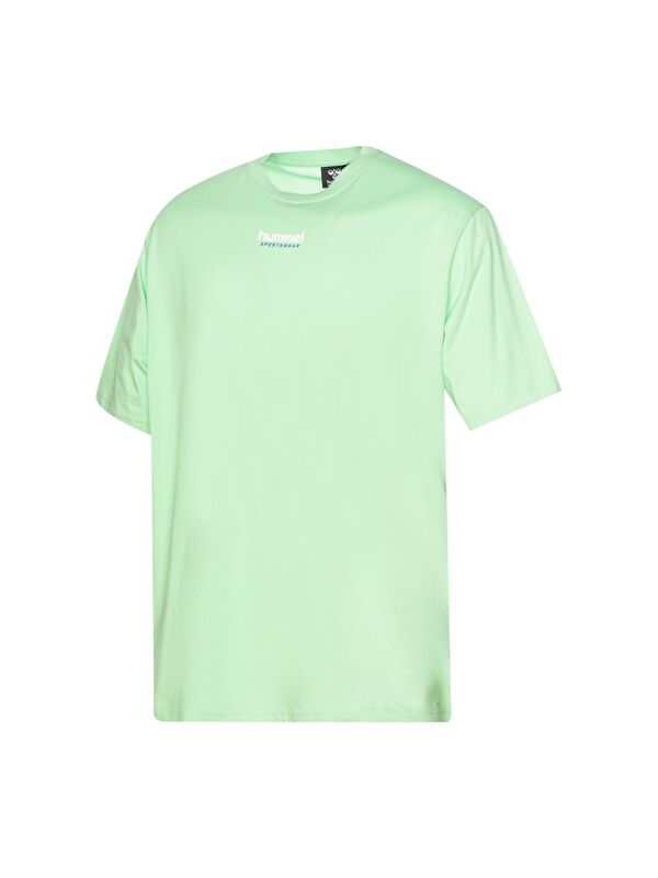 Hummel Lessi Oversize Erkek Yeşil Yuvarlak Yaka Spor Tişört
