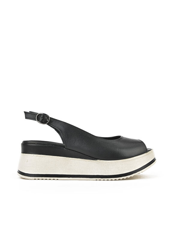 Kadın Hakiki Deri Topuklu Sandalet 151992Z50000 Siyah - Görsel 2