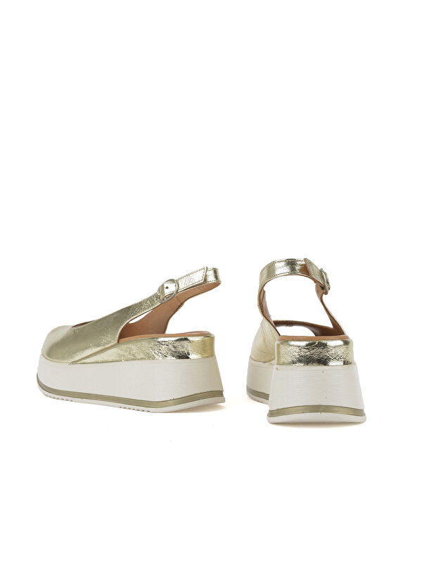 Kadın Hakiki Deri Topuklu Sandalet 151992Z50000 Altın - Görsel 4