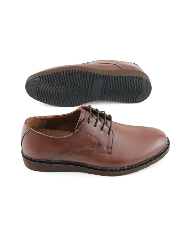 Erkek İç Dış Hakiki Deri Ortopedik Rahat Taban Bağcıklı Ayarlanabilir Günlük Klasik Ayakkabı - Görsel 6