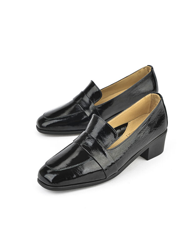 Kadın Hakiki Deri Topuklu Konfor Ayakkabı 1511050Z3223 Siyah - Görsel 7