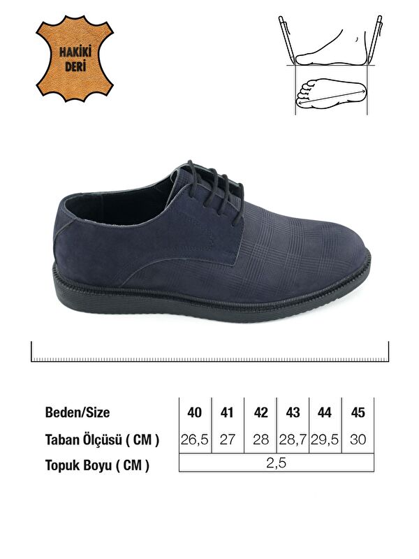 Erkek İç Dış Hakiki Deri Ortopedik Rahat Taban Bağcıklı Ayarlanabilir Günlük Klasik Ayakkabı - Görsel 3