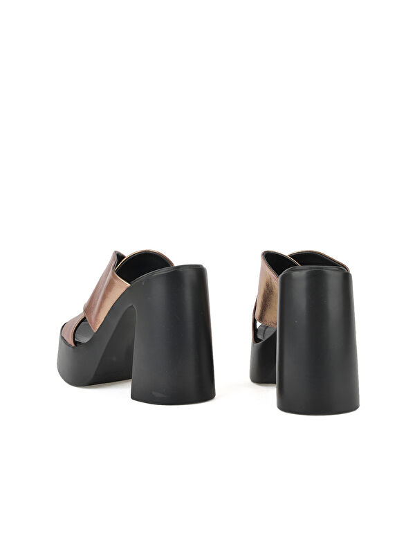 Kadın Hakiki Deri Topuklu Terlik 151992Z66001 Rose - Görsel 4