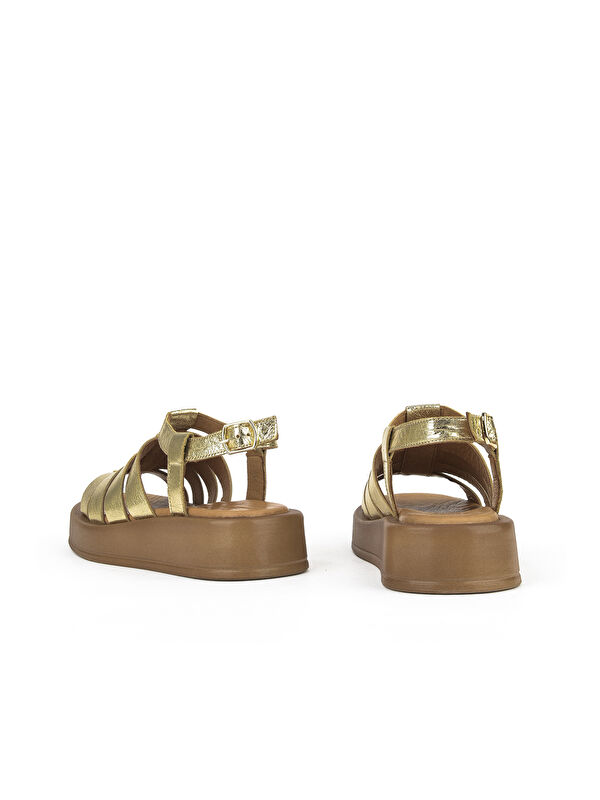 Hakiki Deri Kadın Sandalet 1511033Z23069 Gold - Görsel 4