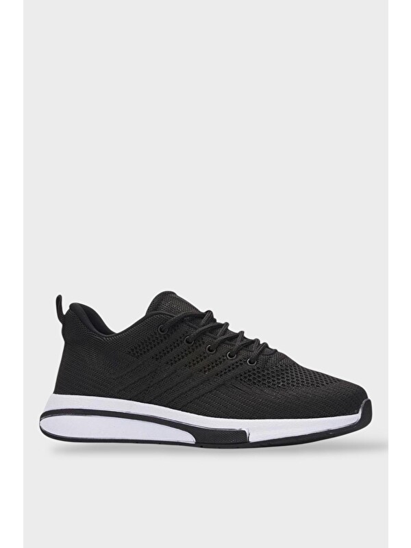 LİGER Unisex Yazlık Triko Spor Ayakkabı Sİyah Beyaz