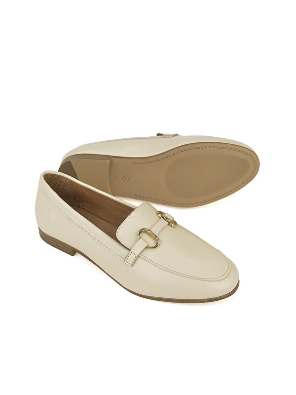 Hakiki Deri Kadın Ayakkabı 1411033Z24072 Krem - Görsel 3