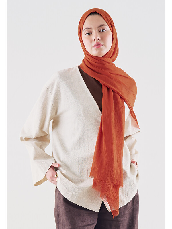 Fresh Scarfs Dubai Premium Şal Yanık Turuncu