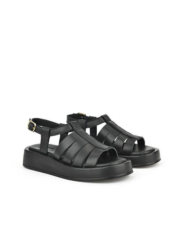 Hakiki Deri Kadın Sandalet 1511033Z23069 Siyah - Görsel 3