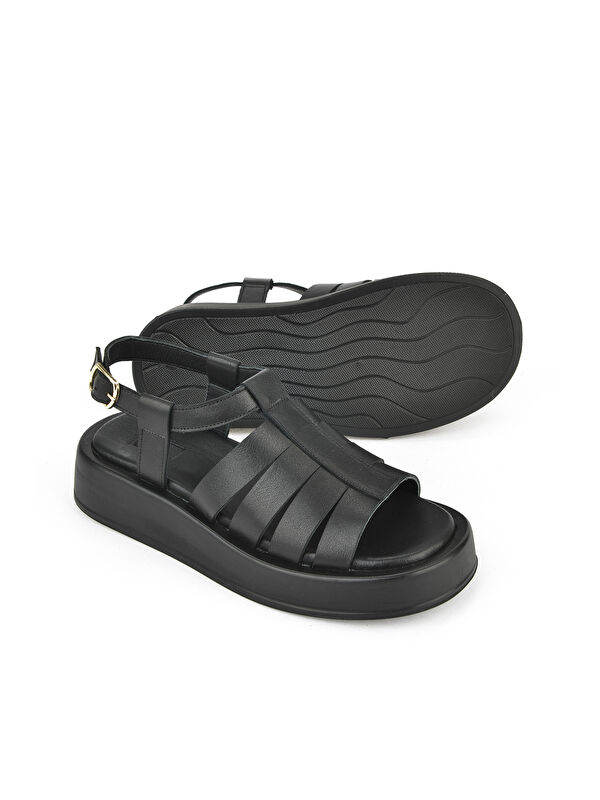 Hakiki Deri Kadın Sandalet 1511033Z23069 Siyah - Görsel 5