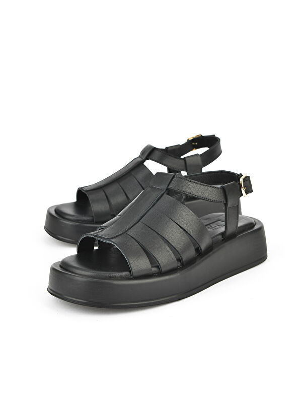 Hakiki Deri Kadın Sandalet 1511033Z23069 Siyah - Görsel 6