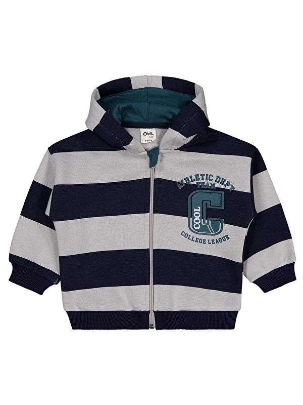 Civil Baby Çizgili 6-18 Ay Hırka - Lacivert 12-18 Ay