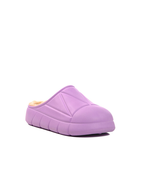Lila İçi Kürklü Kadın Ev Terlik 712 Z - Görsel 4