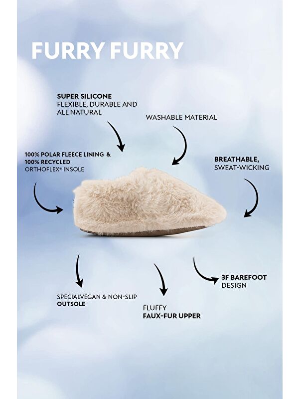 Hopfrög Beyaz Hopfrög Furry Furry Kürk Barefoot Patik (Hediye Seti)