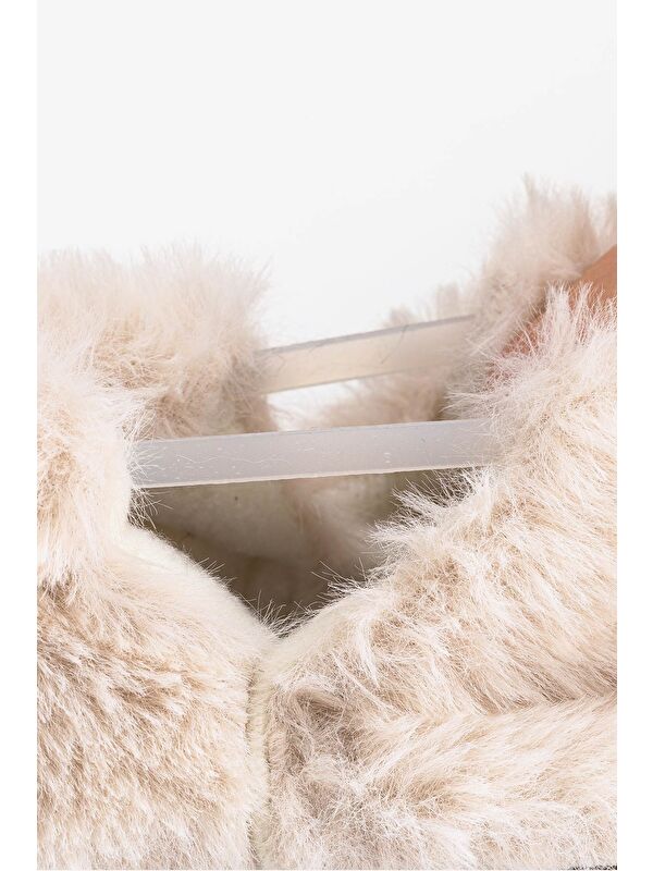 Hopfrög Beyaz Hopfrög Furry Furry Kürk Barefoot Patik (Hediye Seti)