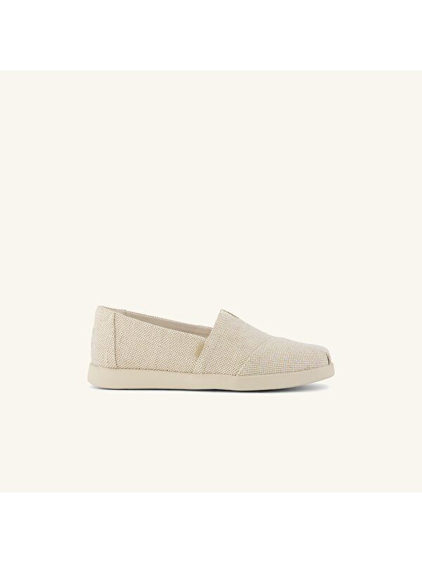 Toms Ekru Toms Espadril Alpargata Kadın 10023035 PLUS Champagne Glimmer Slub Canvas