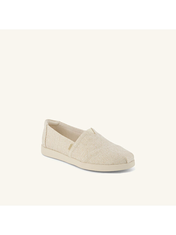 Toms Ekru Toms Espadril Alpargata Kadın 10023035 PLUS Champagne Glimmer Slub Canvas