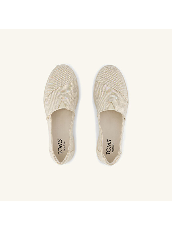 Toms Ekru Toms Espadril Alpargata Kadın 10023035 PLUS Champagne Glimmer Slub Canvas