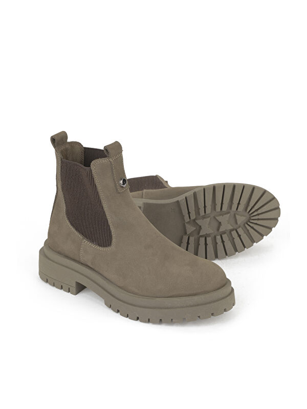 Kadın Hakiki Deri Bot 153359Z3102 Vizon - Görsel 5