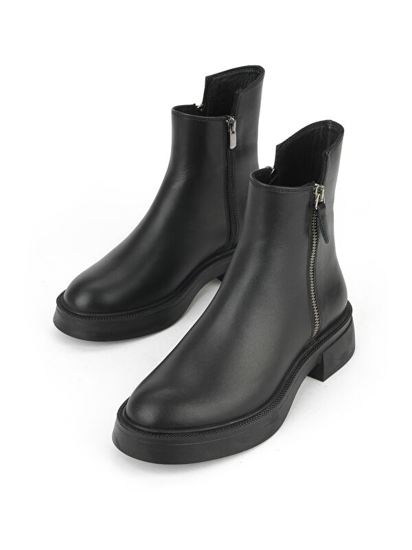 Kadın Hakiki Deri Bot 153359Z343 Siyah - Görsel 6