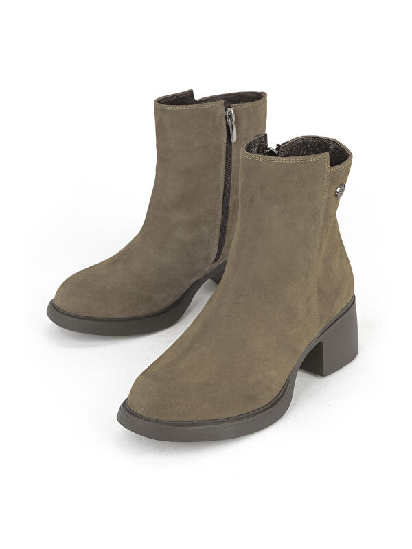 Kadın Hakiki Deri Bot 153359Z6212 Vizon - Görsel 6