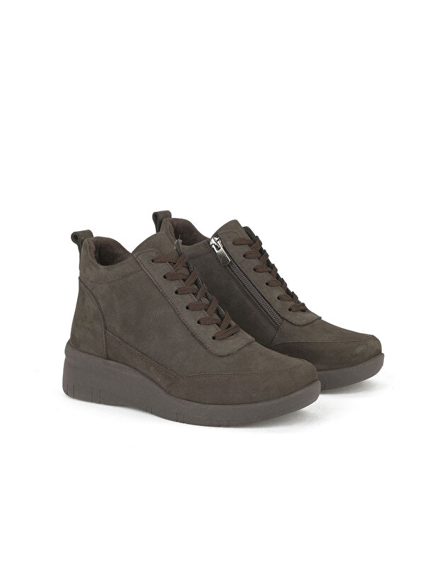 Kadın Hakiki Deri Bot 153359Z3752 Kahve - Görsel 3