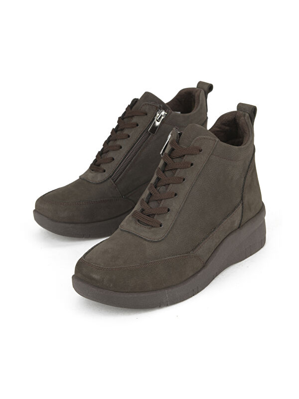 Kadın Hakiki Deri Bot 153359Z3752 Kahve - Görsel 6