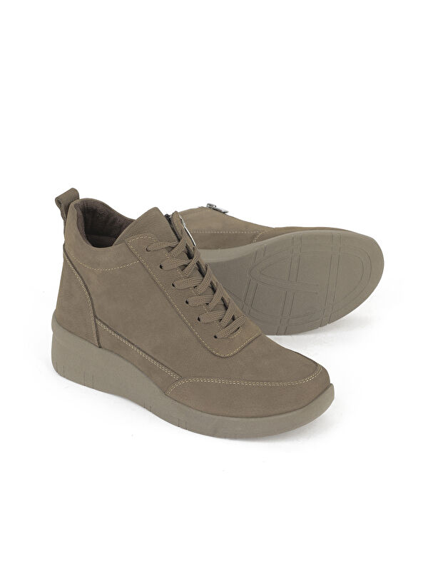 Kadın Hakiki Deri Bot 153359Z3752 Vizon - Görsel 5