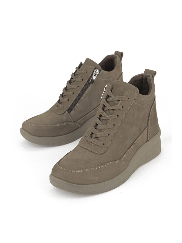 Kadın Hakiki Deri Bot 153359Z3752 Vizon - Görsel 6