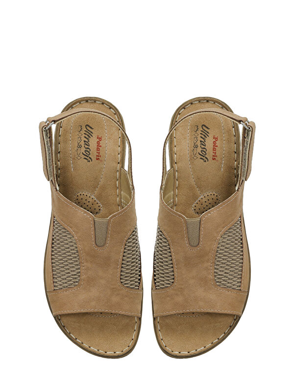 166968.Z5FX Taba Kadın Düz Sandalet - Görsel 5